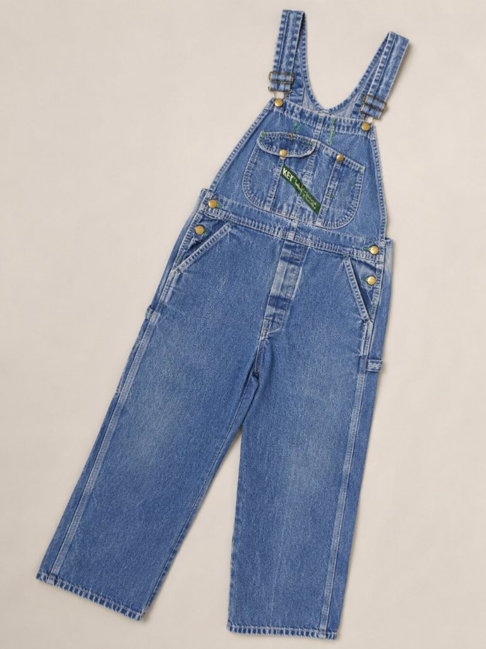 KEY Imperial Vintage Denim Overalls Mens 34x29 Blue Bib Workwear Carpenter Farm - Picture 7 of 8